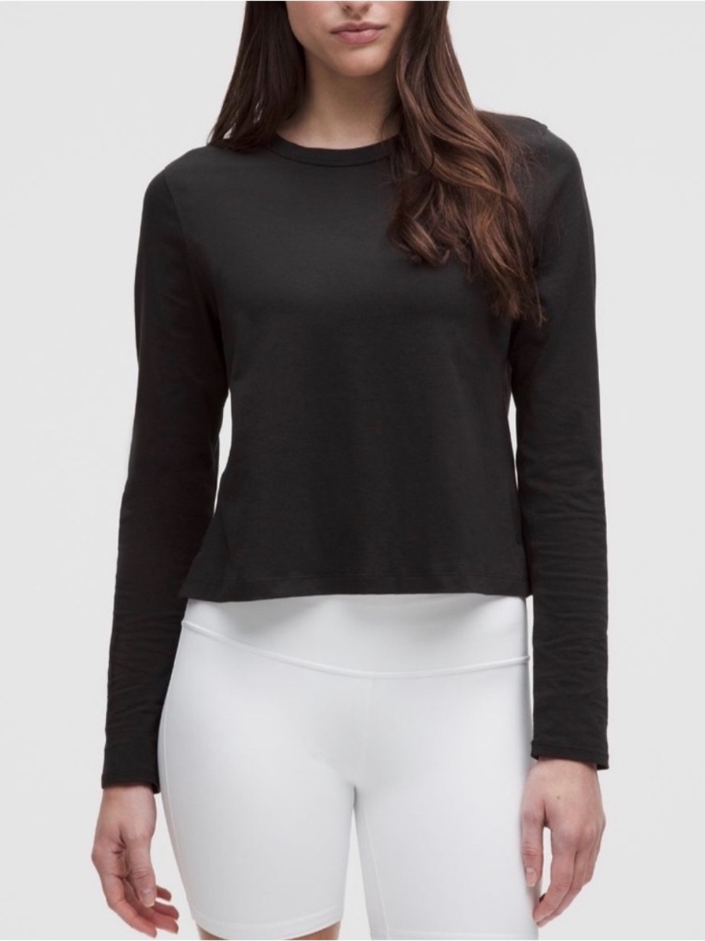 lululemon classic fit cotton blend long-sleeve size 6 black
